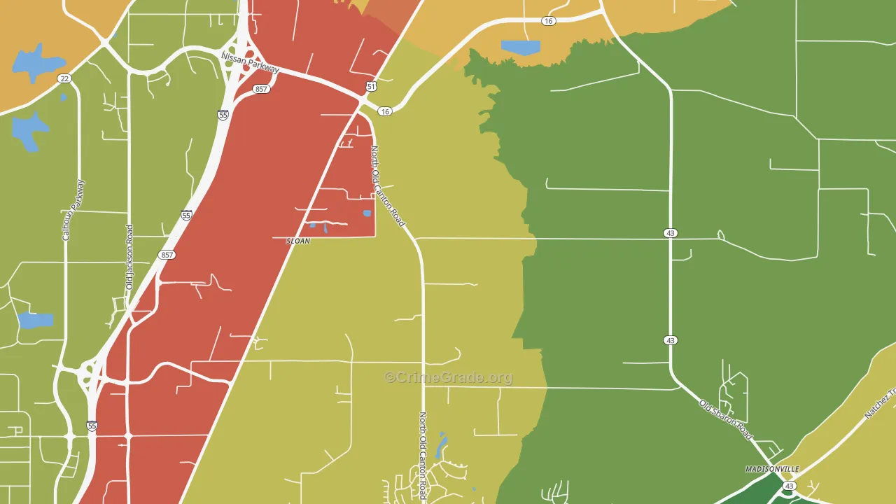 Sloan, MS Map of Theft Rates