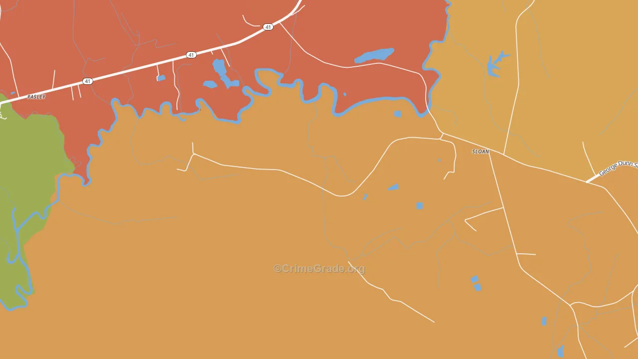 Sloan, NC Map of Theft Rates