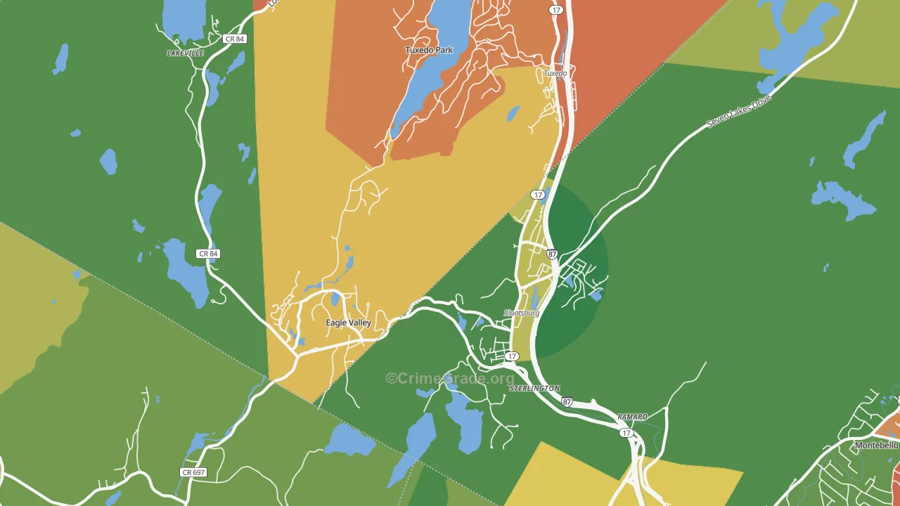 Sloatsburg, NY Map of Theft Rates