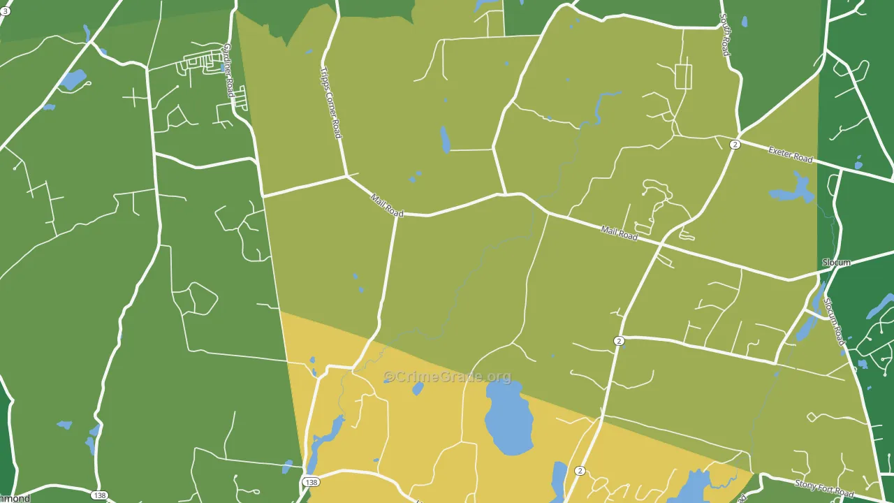 Slocum, RI Map of Theft Rates
