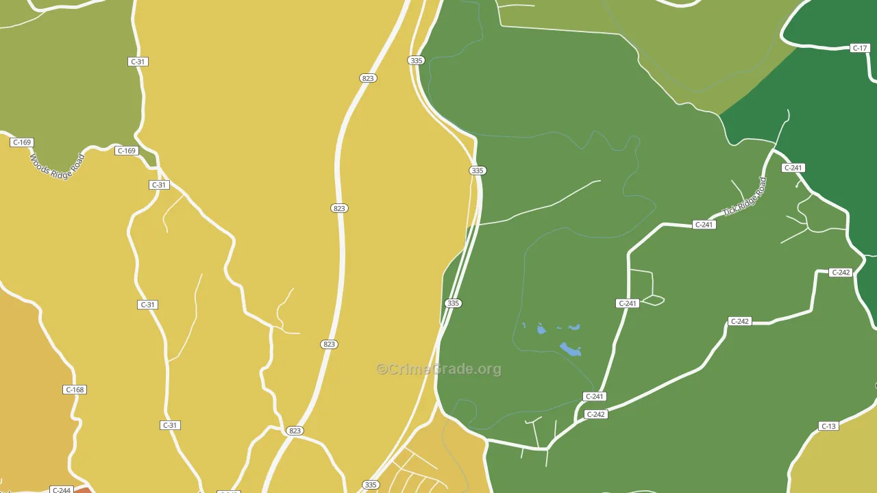 Slocums, OH Map of Theft Rates
