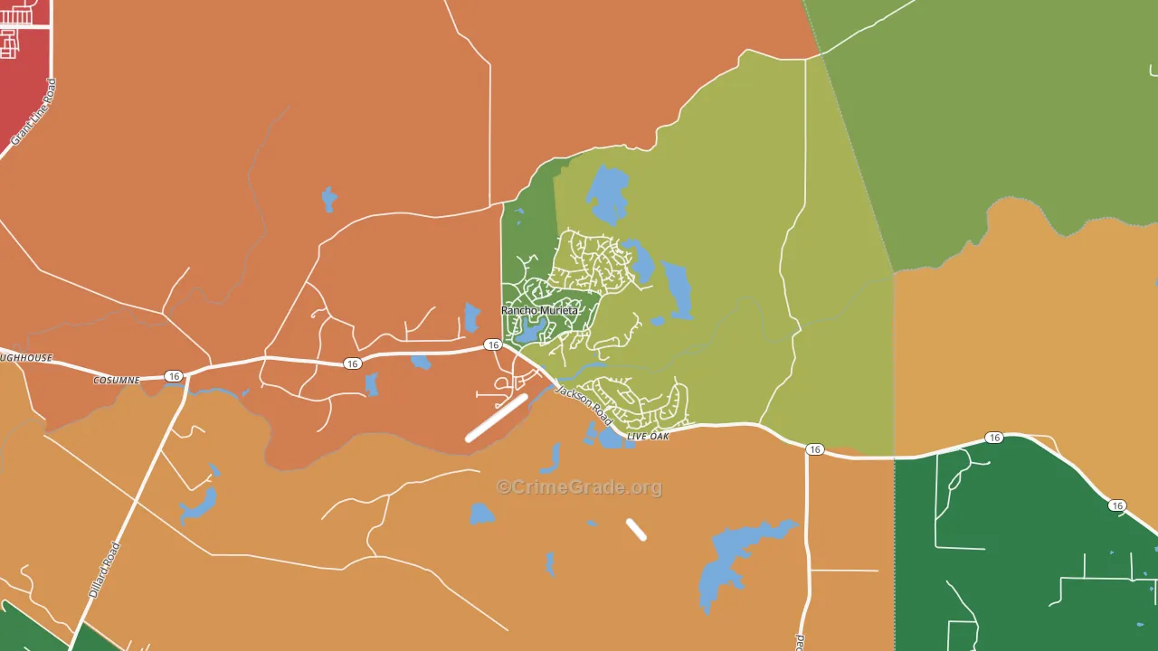 Sloughhouse, CA Map of Theft Rates