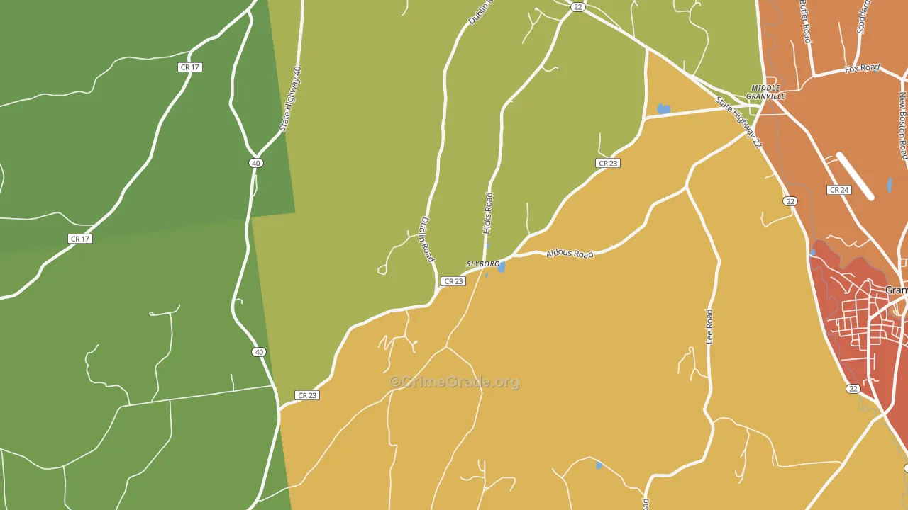 Slyboro, NY Map of Theft Rates