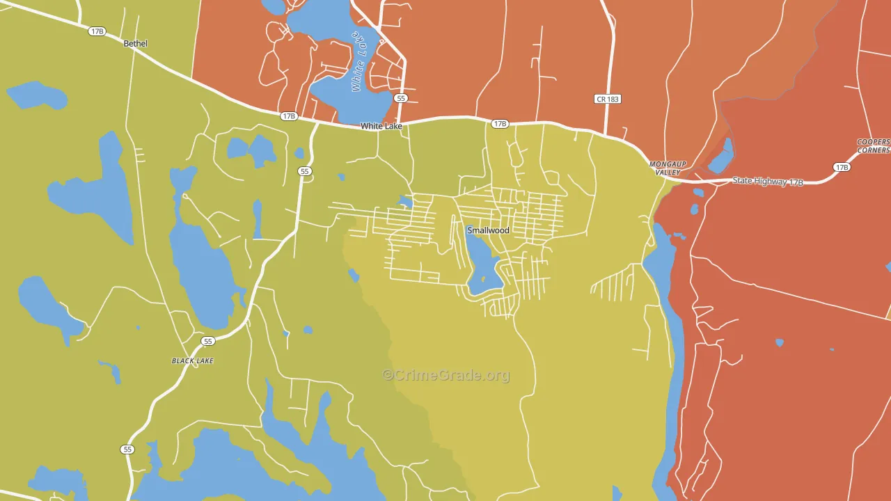 Smallwood, NY Map of Theft Rates