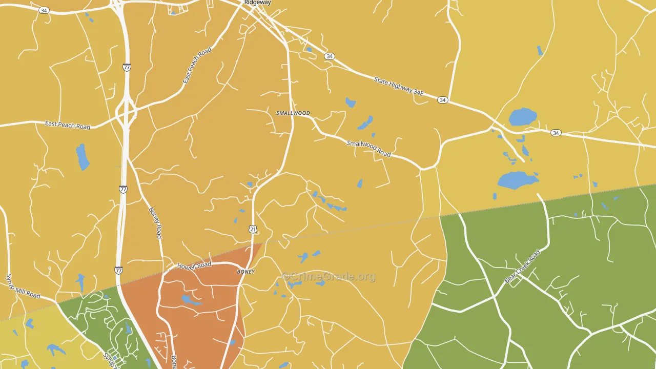 Smallwood, SC Map of Theft Rates