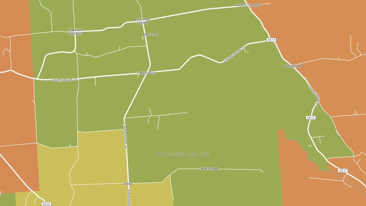 Smartville, NY Map of Theft Rates