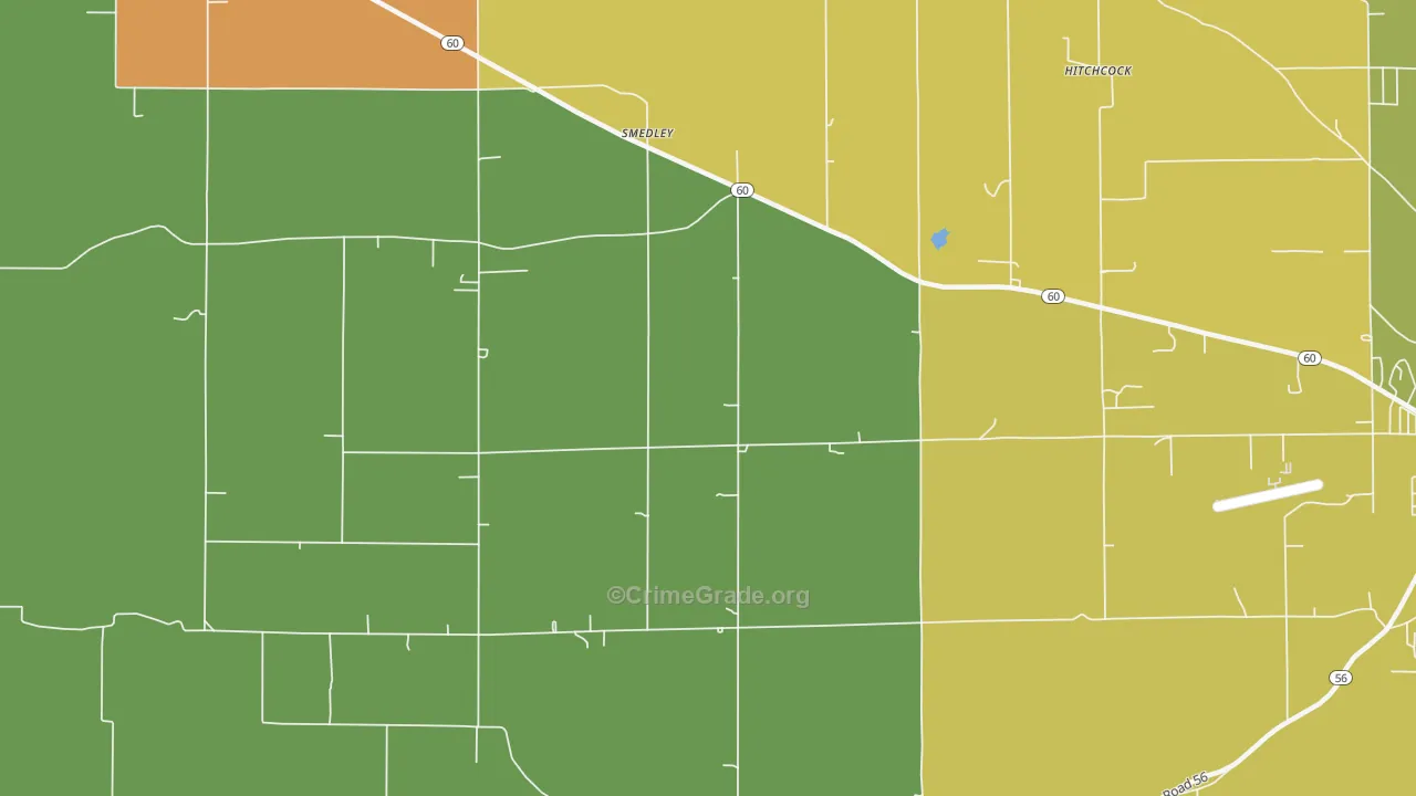 Smedley, IN Map of Theft Rates