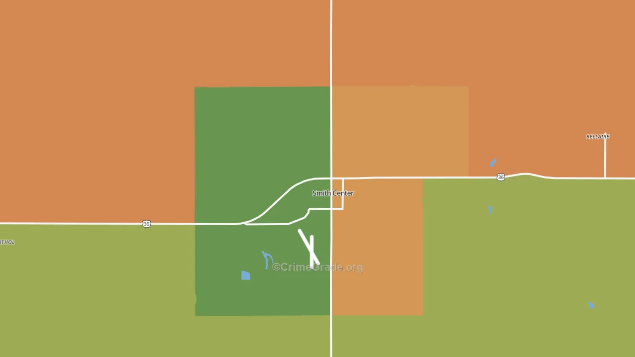 Smith Center, KS Map of Theft Rates