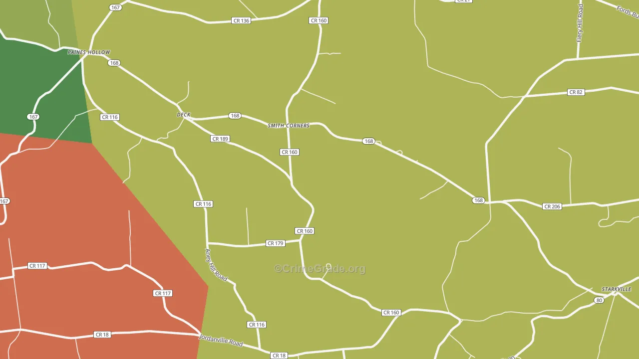 Smith Corners, NY Map of Theft Rates