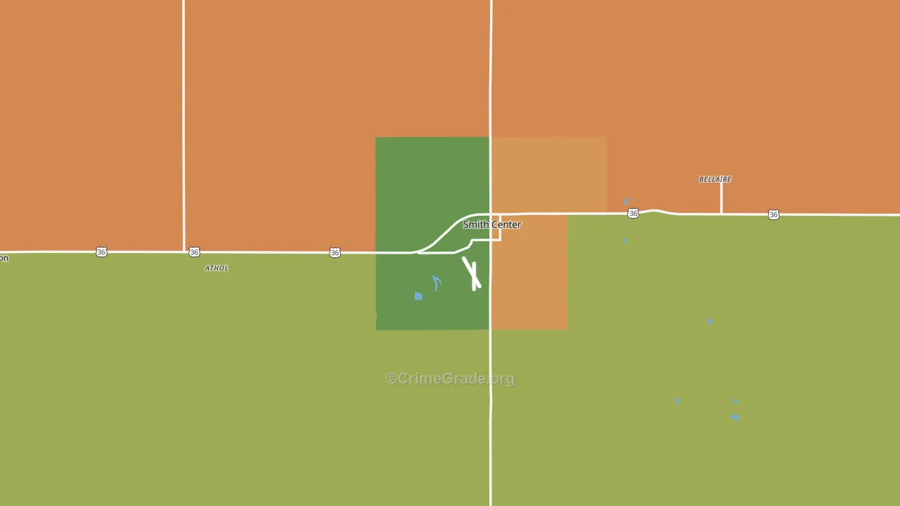 Smith County, KS Map of Theft Rates