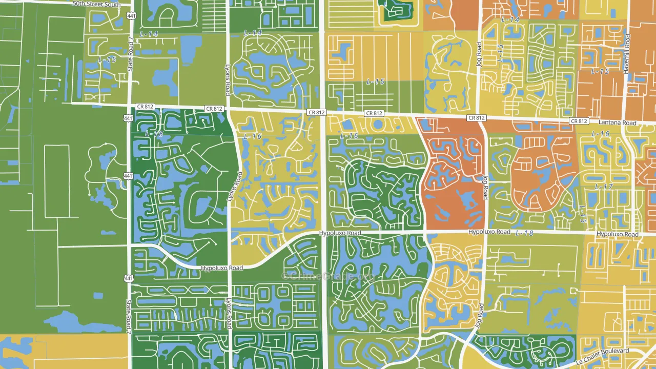 Smith Dairy West, Lake Worth, FL Map of Theft Rates