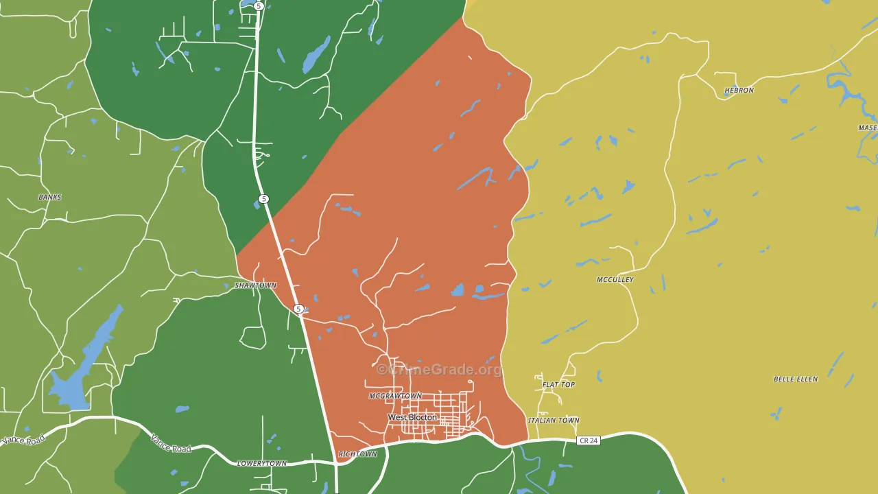 Smith Hill, AL Map of Theft Rates
