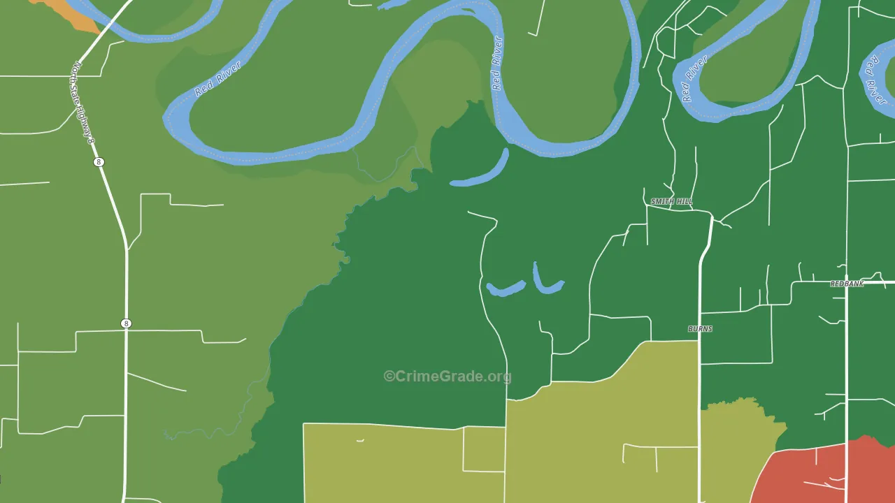 Smith Hill, TX Map of Theft Rates