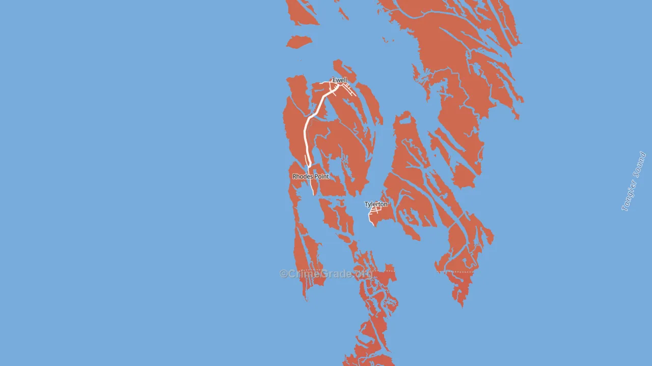 Smith Island, MD Map of Theft Rates