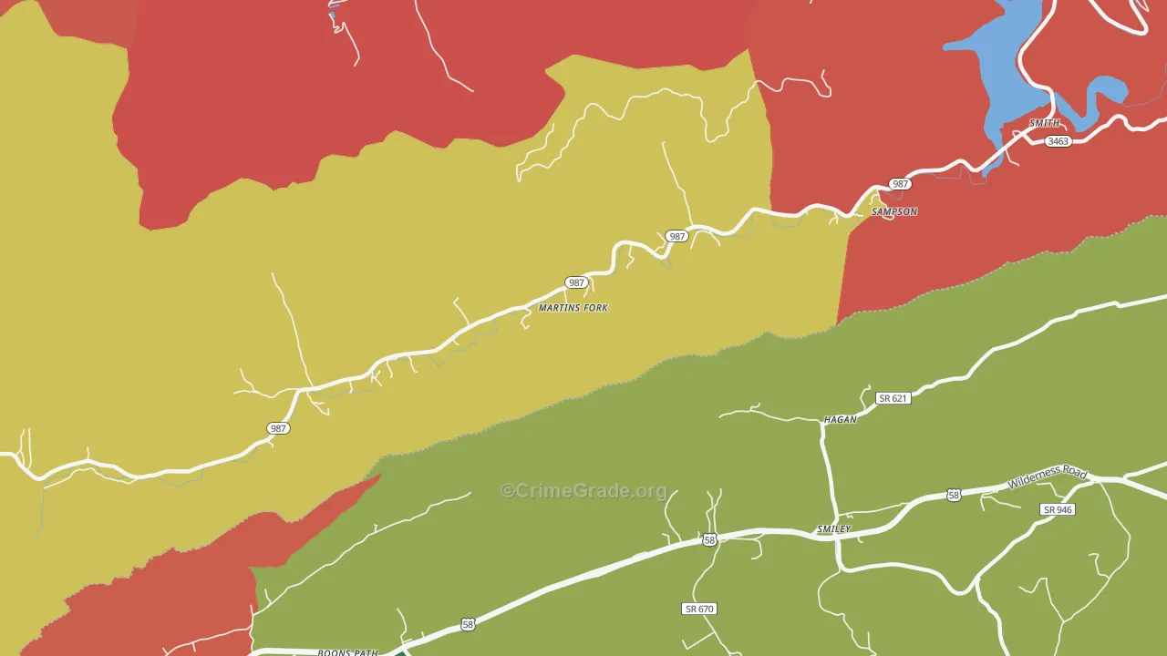 Smith, KY Map of Theft Rates