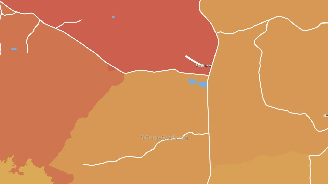 Smith Lake, NM Map of Theft Rates