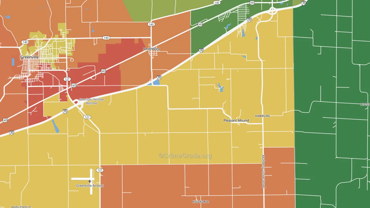 Smithboro, IL Map of Theft Rates