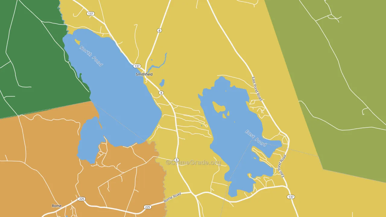 Smithfield, ME Map of Theft Rates