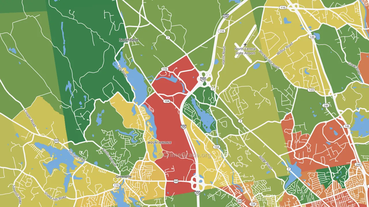 Smithfield, RI Map of Theft Rates