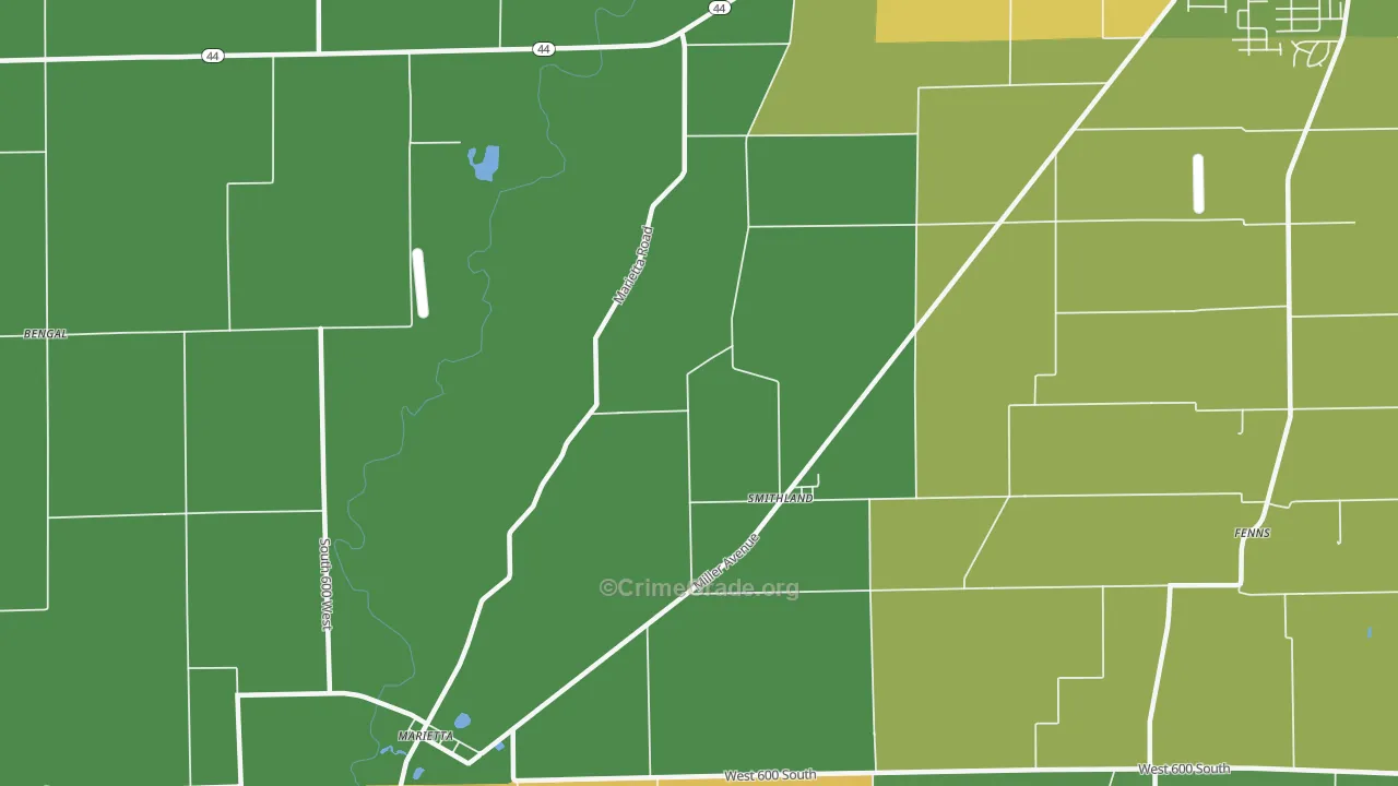 Smithland, IN Map of Theft Rates