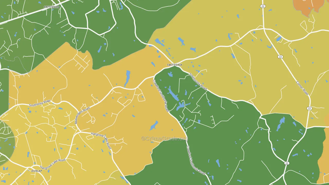 Smithonia, GA Map of Theft Rates