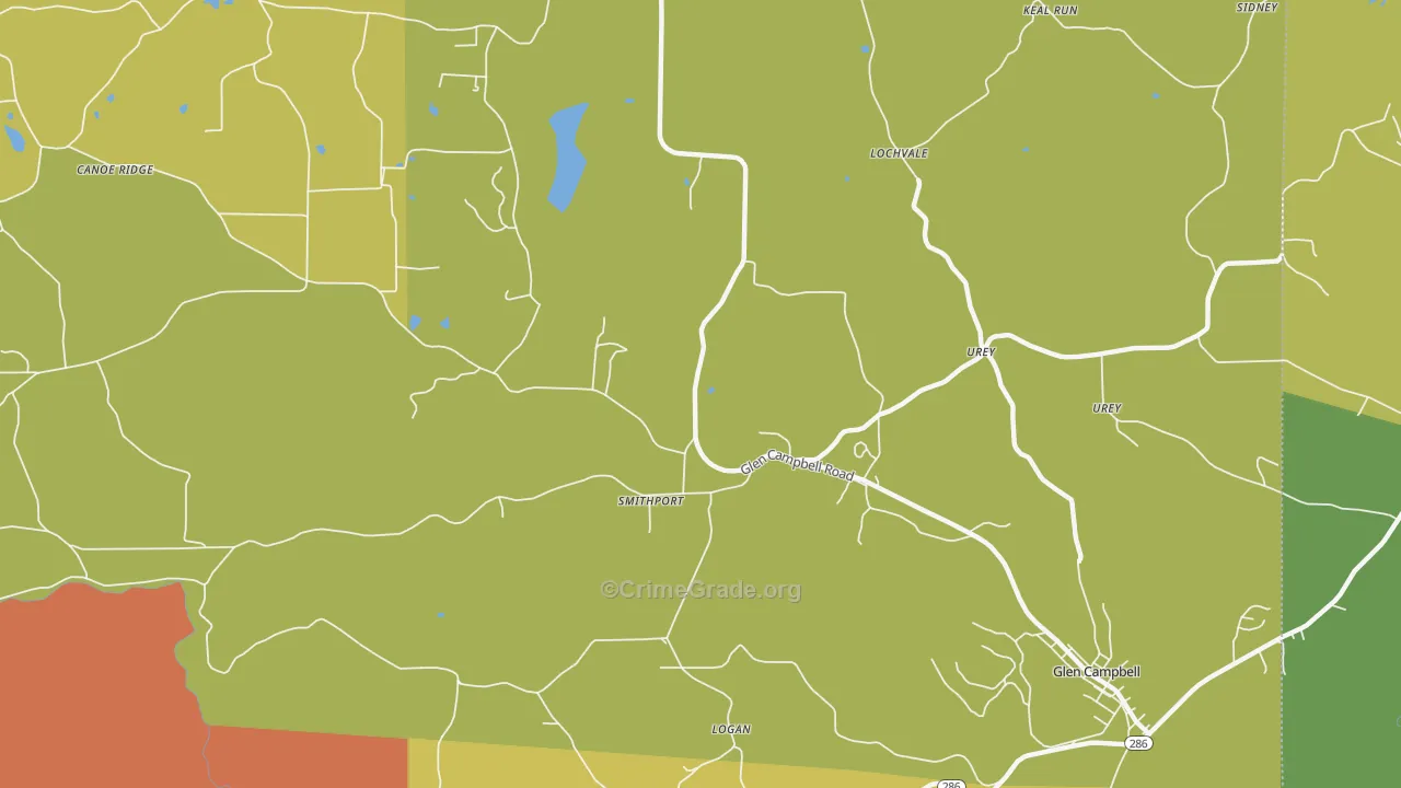 Smithport, PA Map of Theft Rates