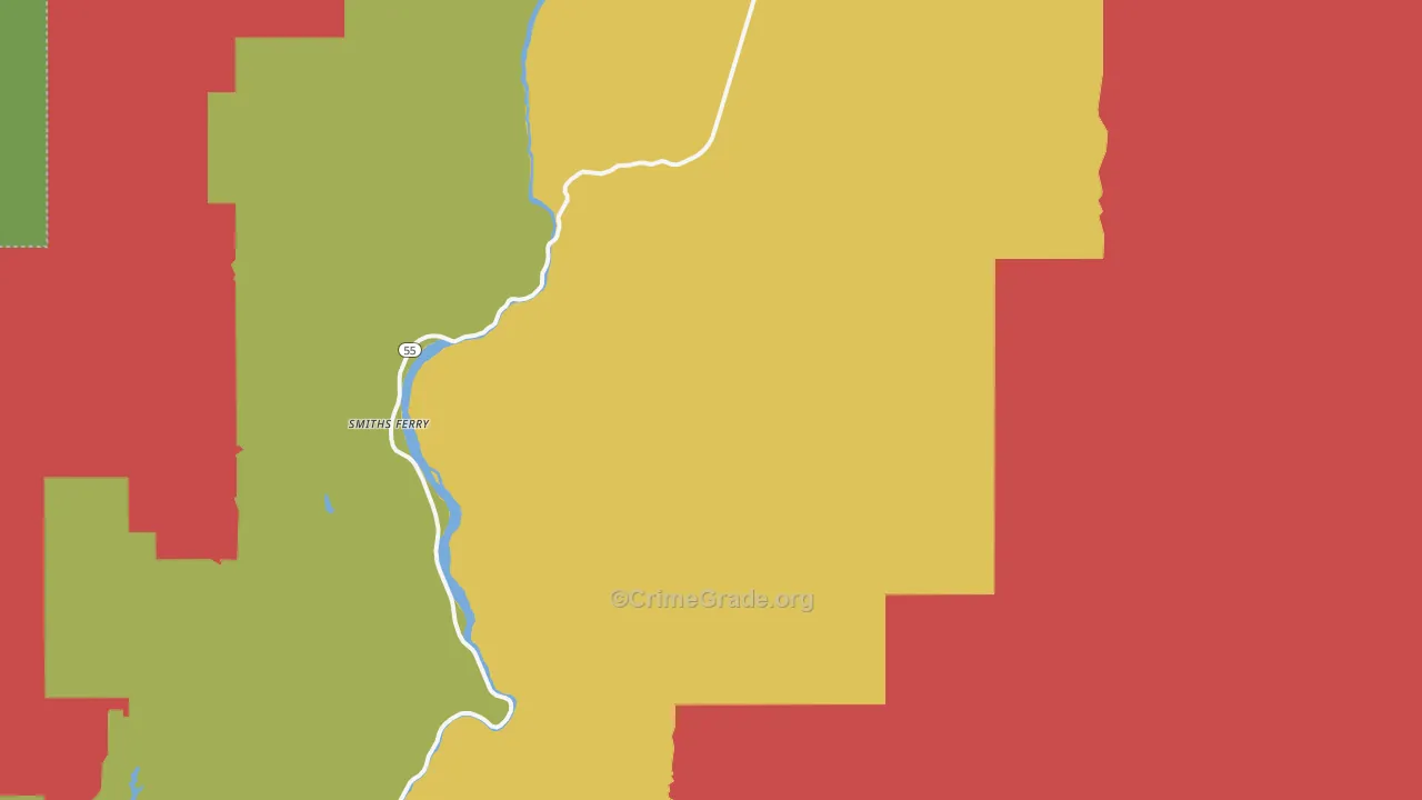 Smiths Ferry, ID Map of Theft Rates