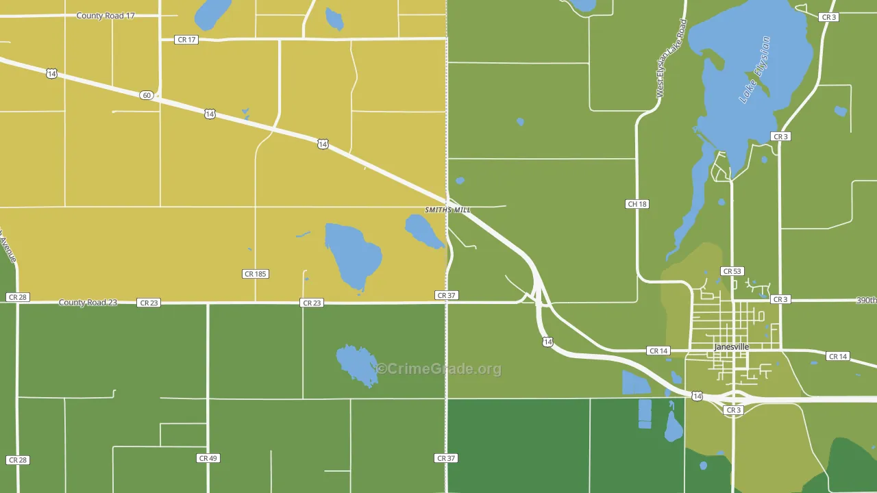 Smiths Mill, MN Map of Theft Rates