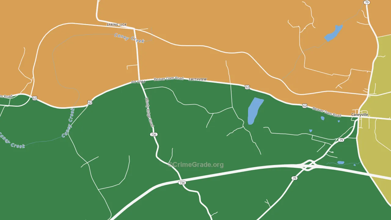 Smithview, KY Map of Theft Rates
