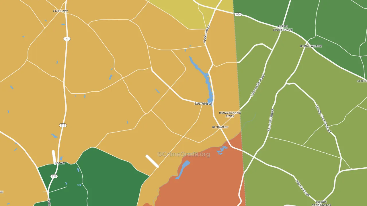 Smithville, MD Map of Theft Rates