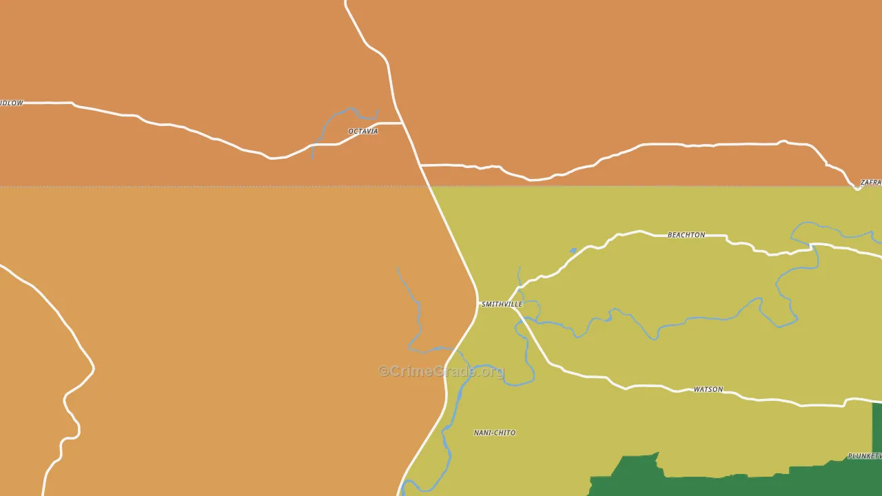 Smithville, OK Map of Theft Rates