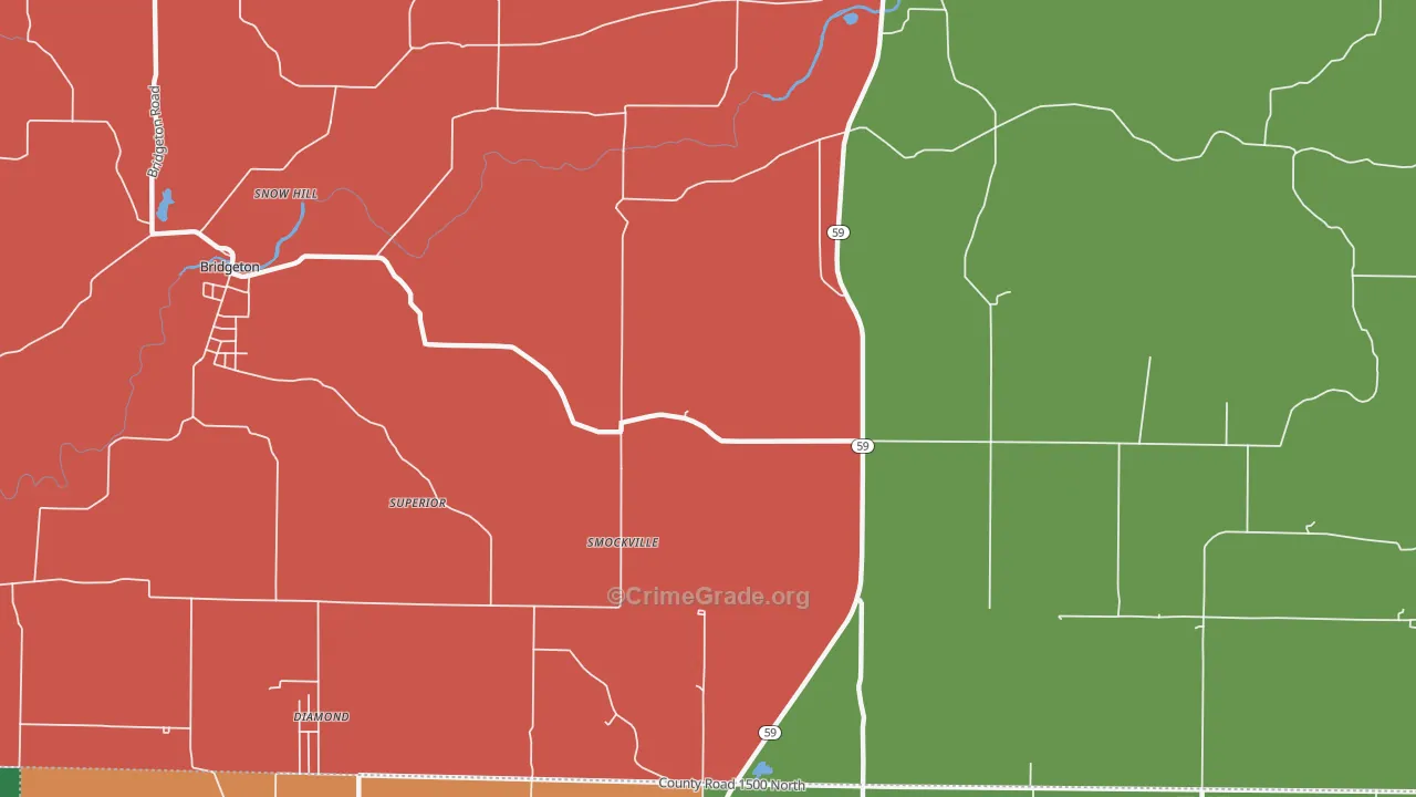 Smockville, IN Map of Theft Rates
