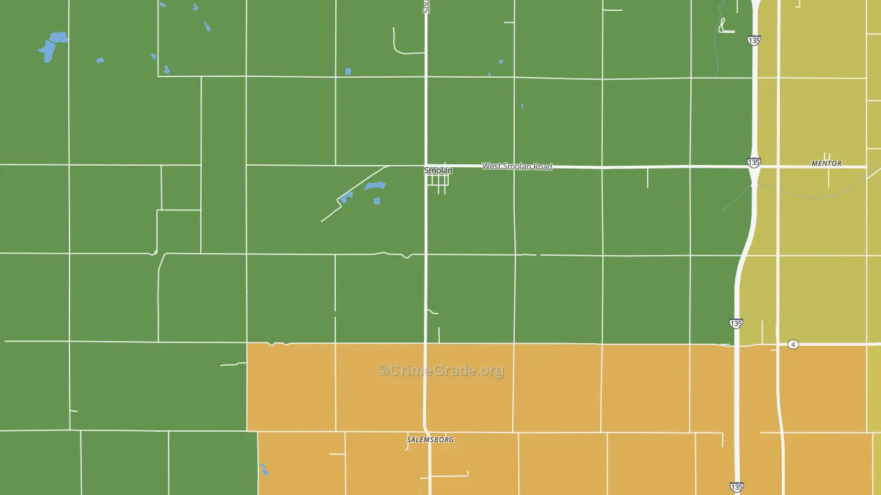 Smolan, KS Map of Theft Rates