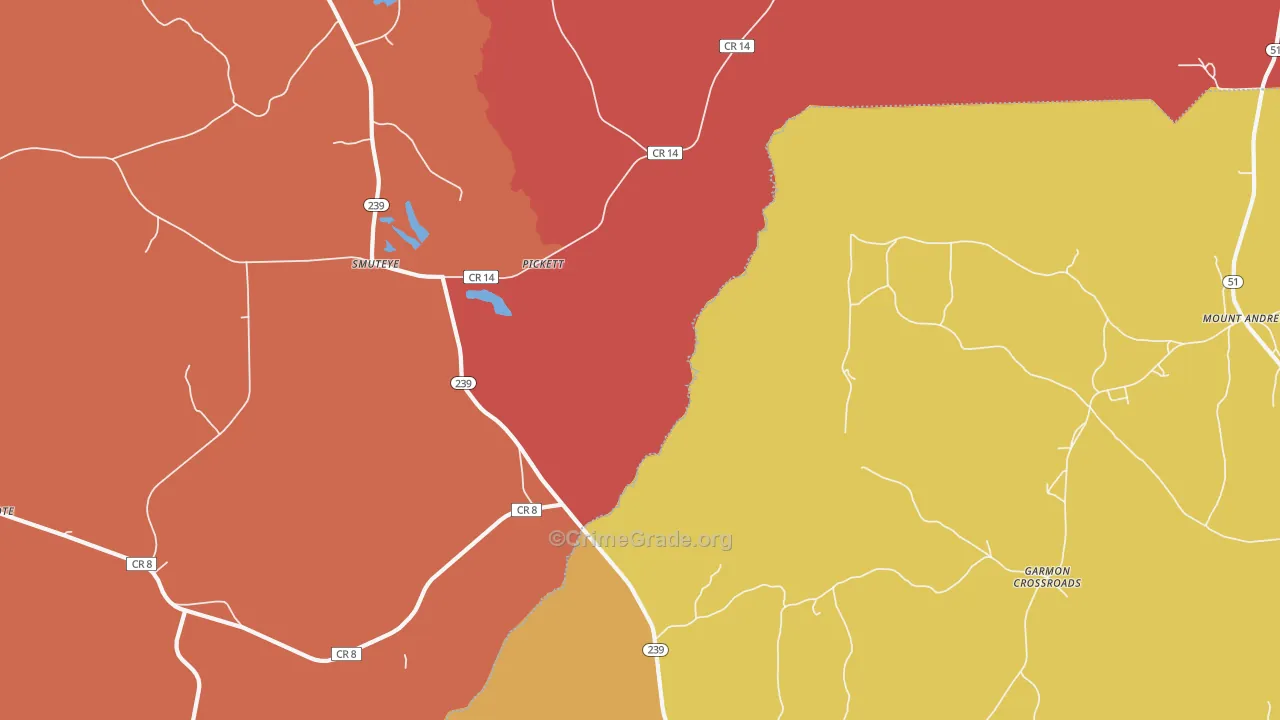 Smuteye, AL Map of Theft Rates