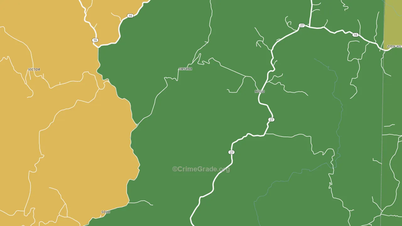 Smyrna, AR Map of Theft Rates