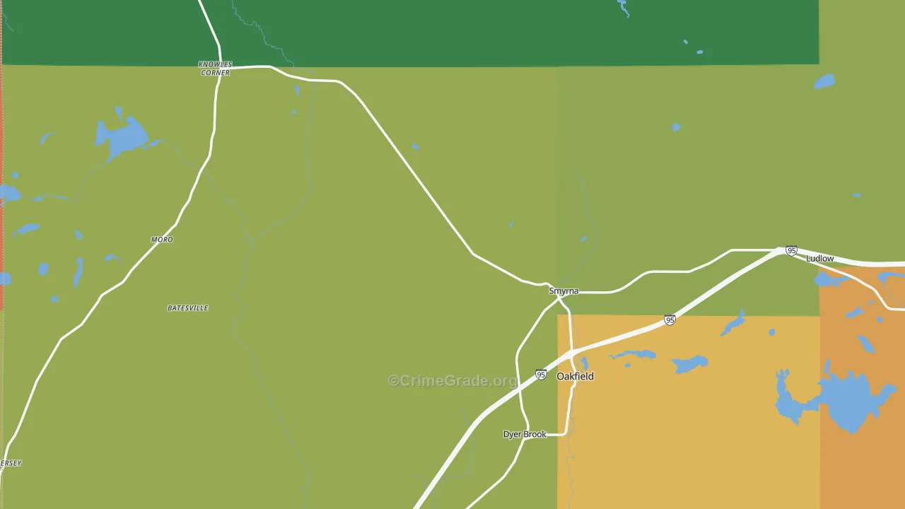 Smyrna Mills, ME Map of Theft Rates