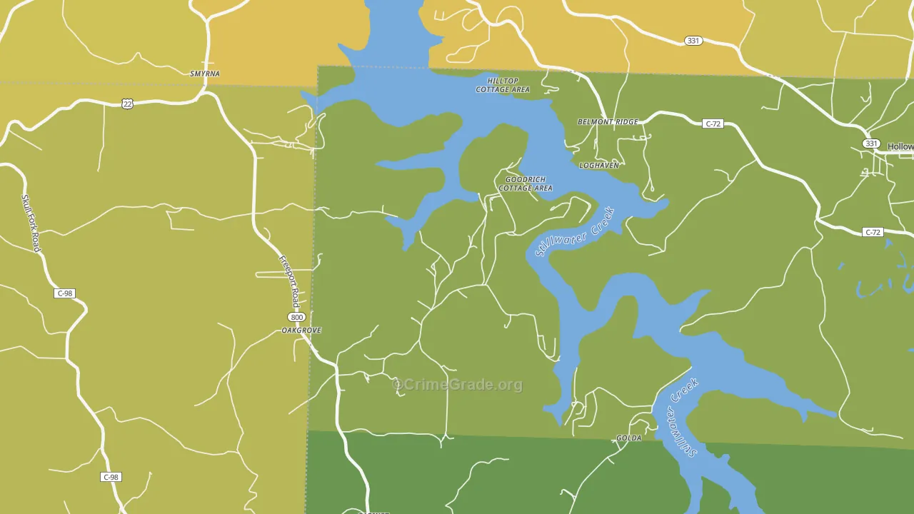 Smyrna, OH Map of Theft Rates