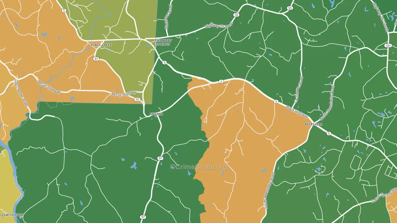 Smyrna, SC Map of Theft Rates