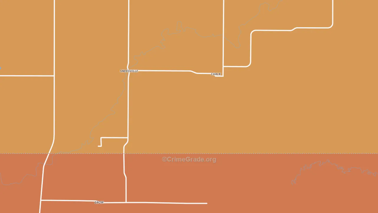 Sneedville, TX Map of Theft Rates