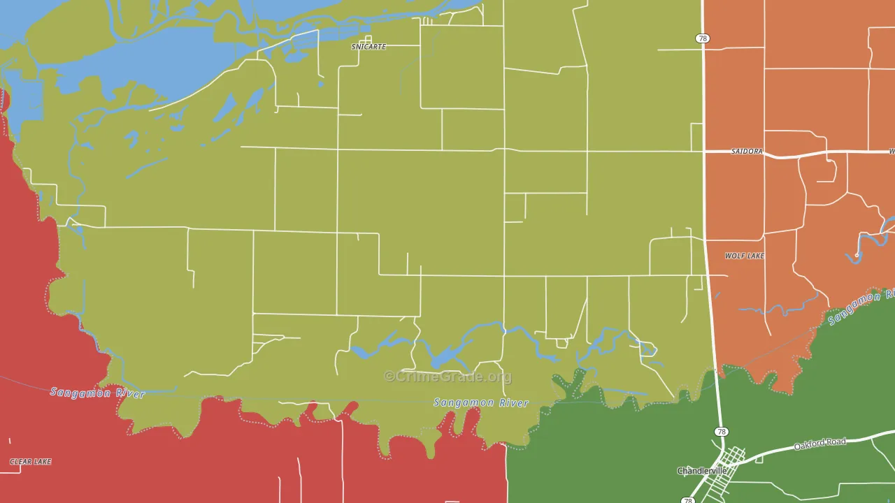 Snicarte, IL Map of Theft Rates