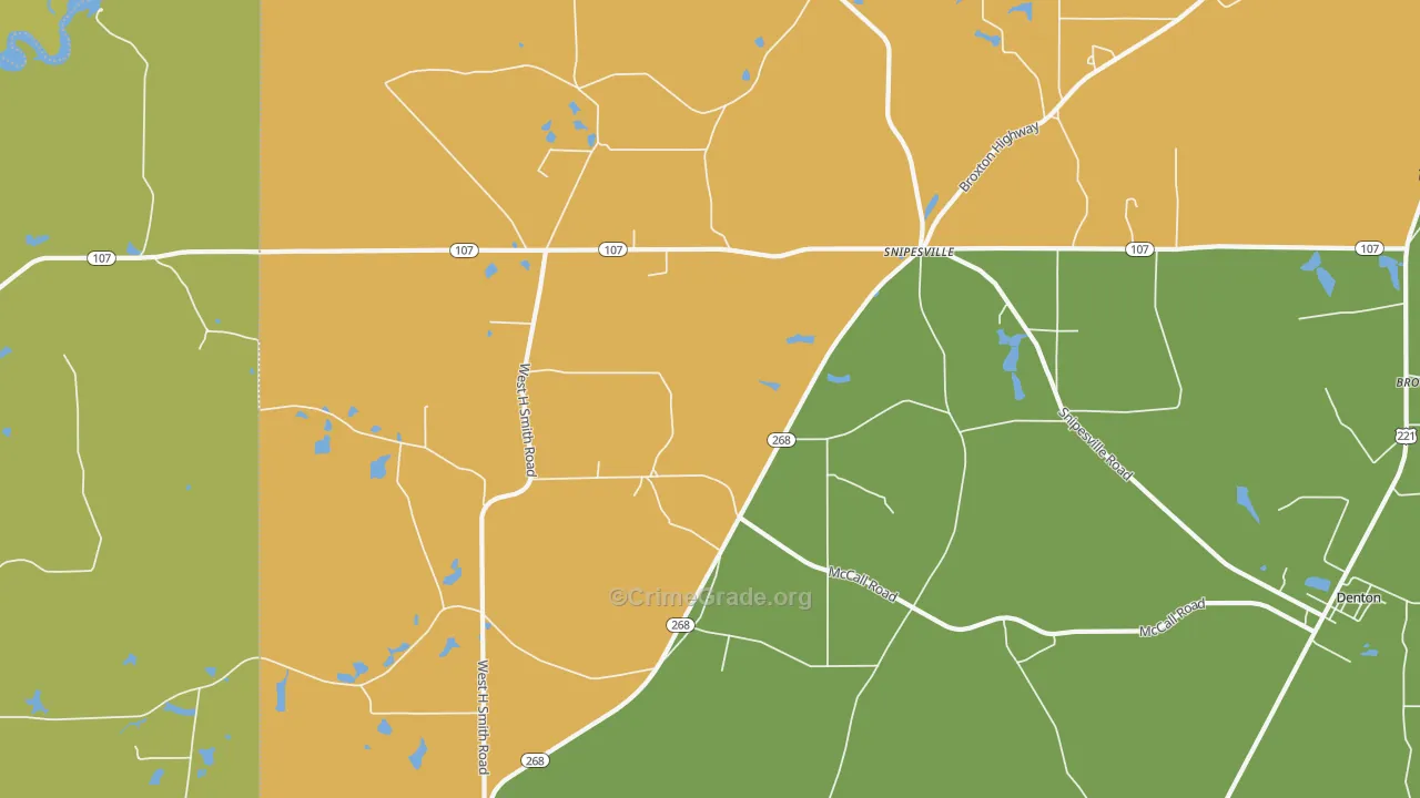 Snipesville, GA Map of Theft Rates