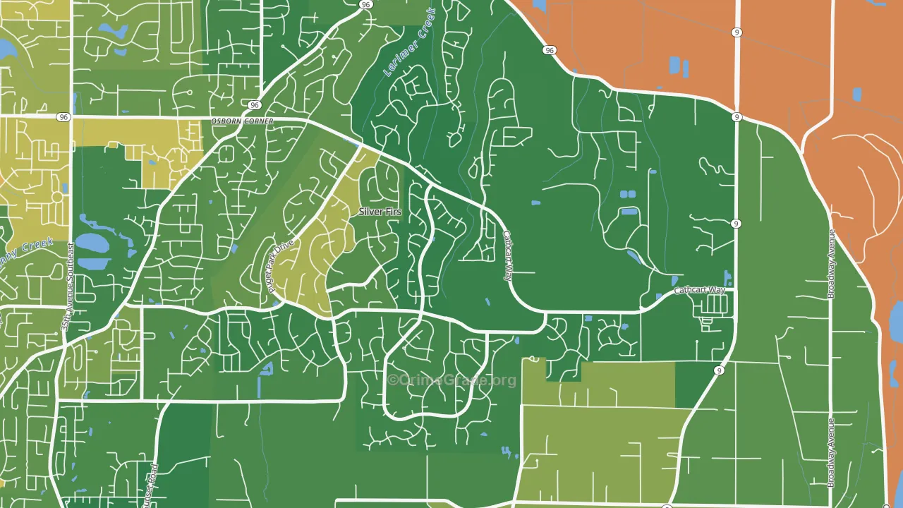 Snohomish Cascade, Silver Firs, WA Map of Theft Rates