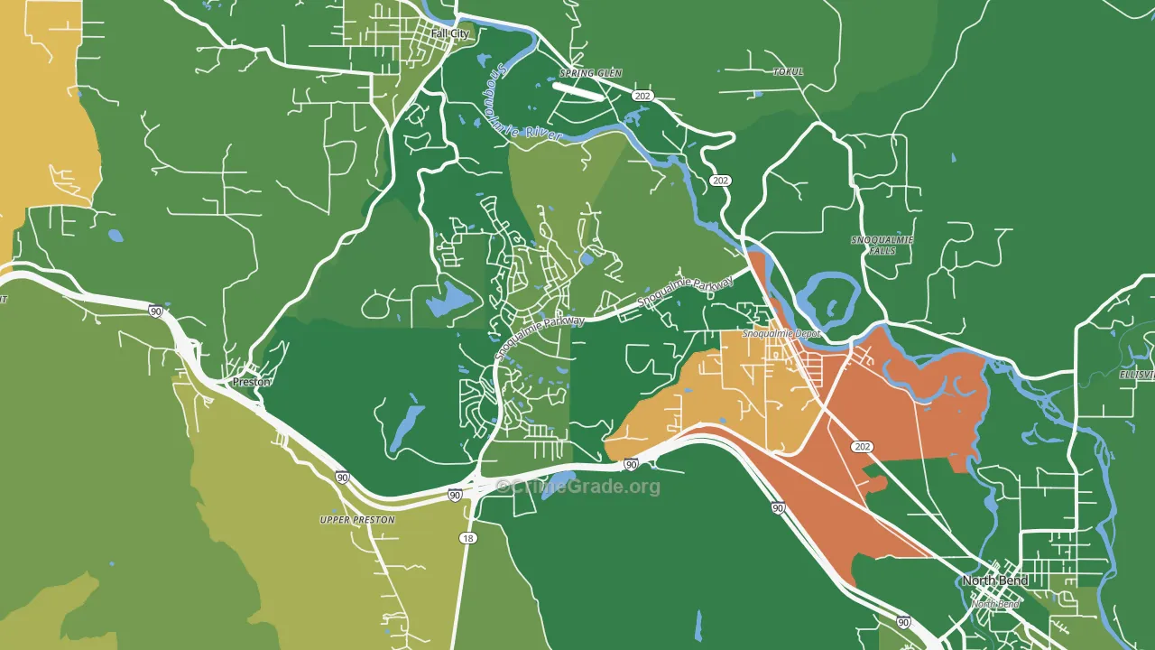 Snoqualmie, WA Map of Theft Rates