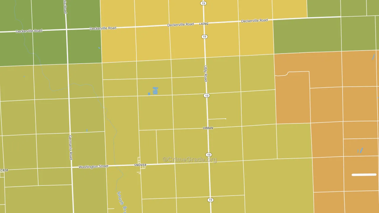 Snover, MI Map of Theft Rates