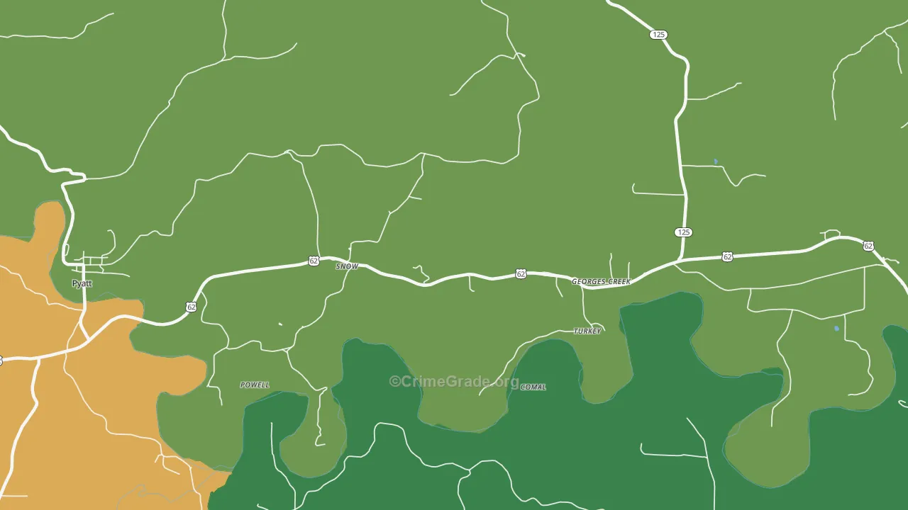 Snow, AR Map of Theft Rates