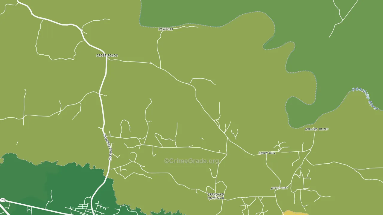 Snow Hill, AR Map of Theft Rates