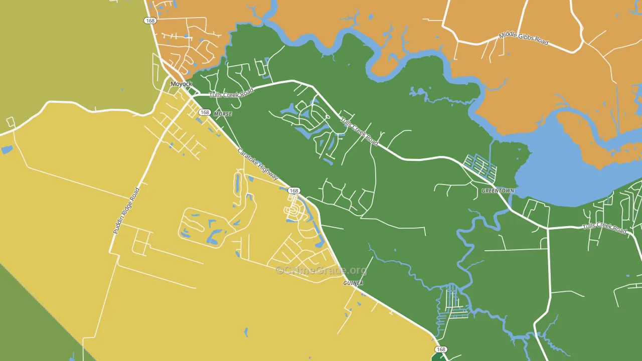 Snowden, NC Map of Theft Rates