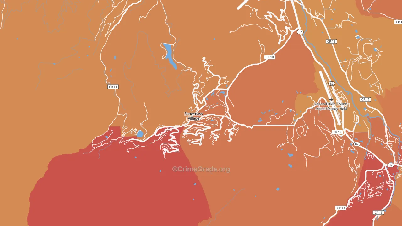 Snowmass Village, CO Map of Theft Rates