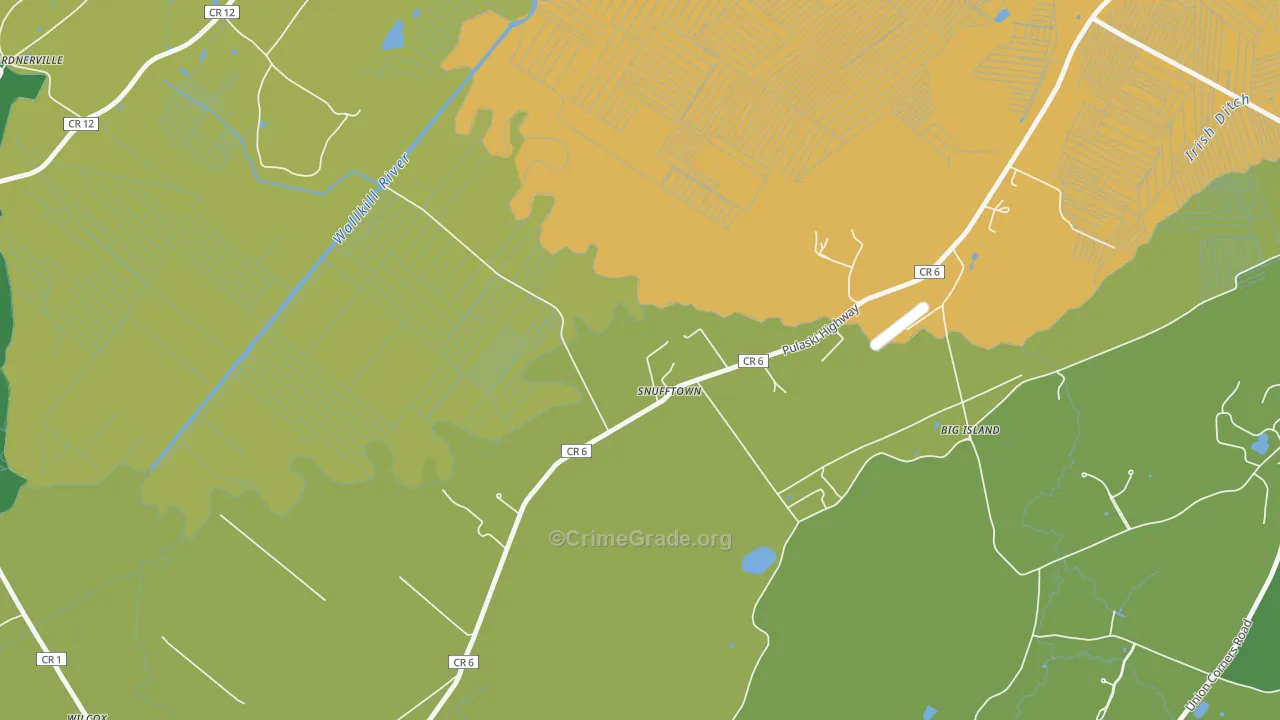Snufftown, NY Map of Theft Rates