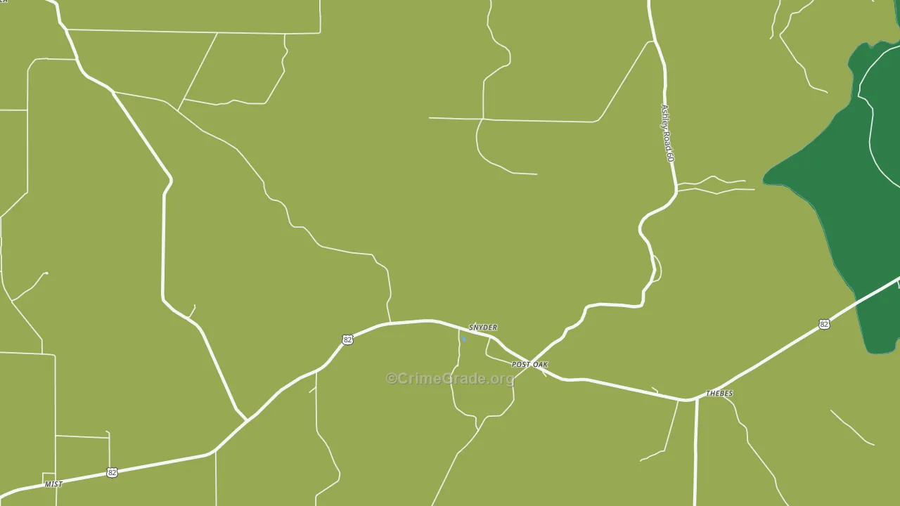 Snyder, AR Map of Theft Rates